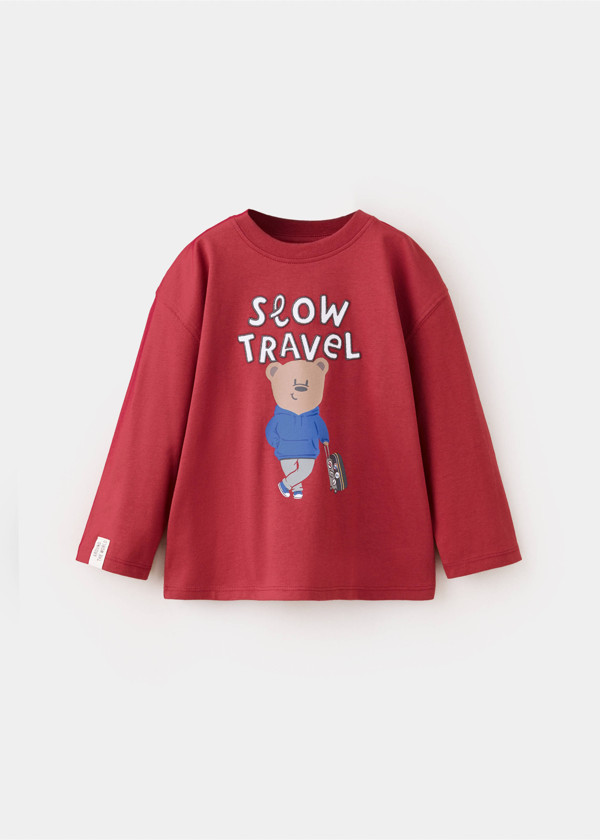 T-shirt manches longues imprimé - Article sans modèle, Grenat. Ref: 37036331-00.