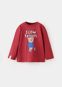 Printed long sleeve t-shirt — Maroon 2