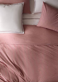 Striped cotton duvet cover Superking bed — Red 6