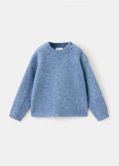 Textured knit sweater — Blue 2