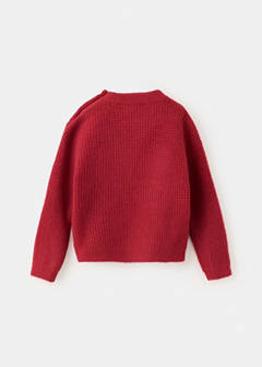 Textured knit sweater — Red 4