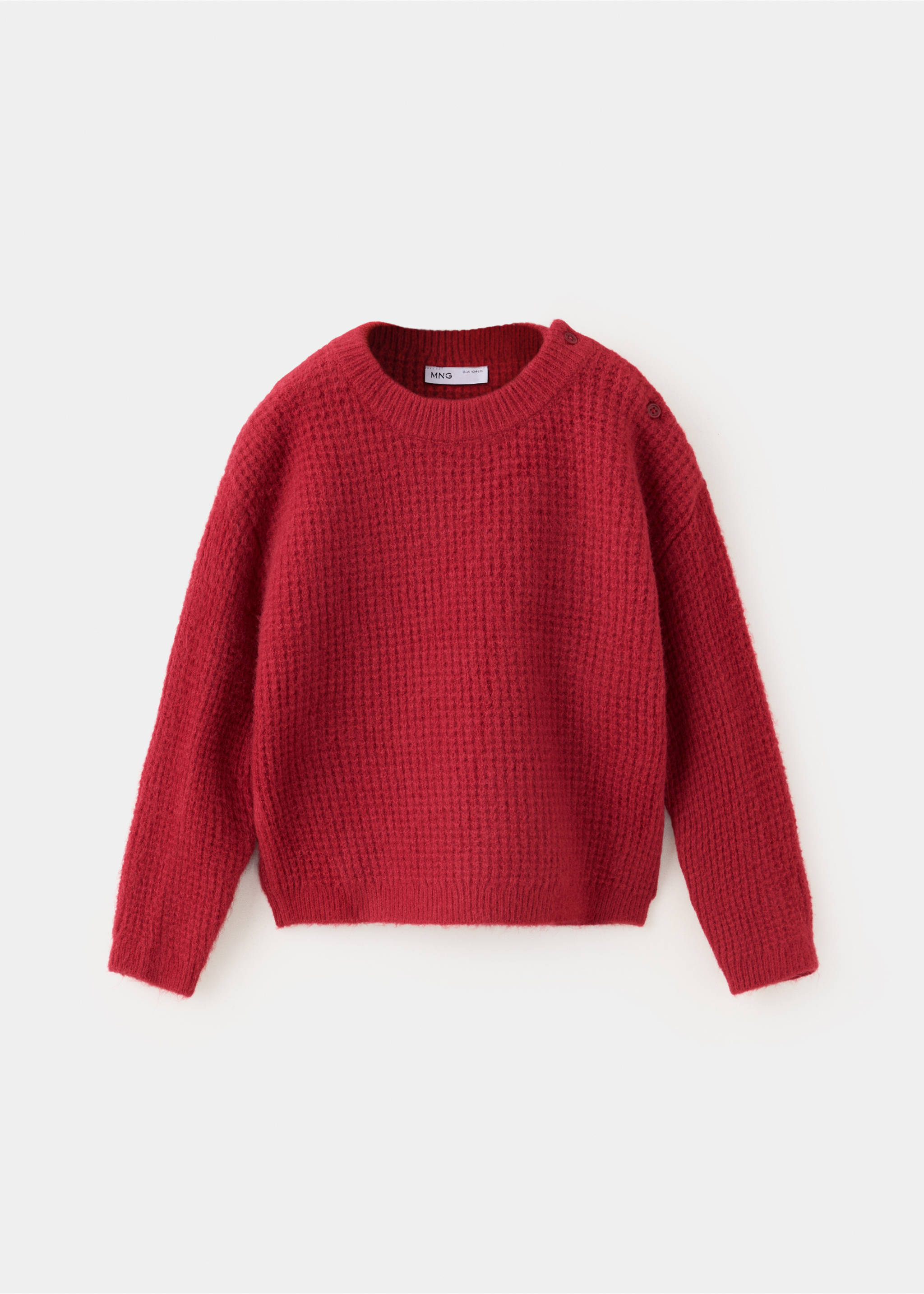 Textured knit sweater - Article without model, Red. Ref: 37036337-00.