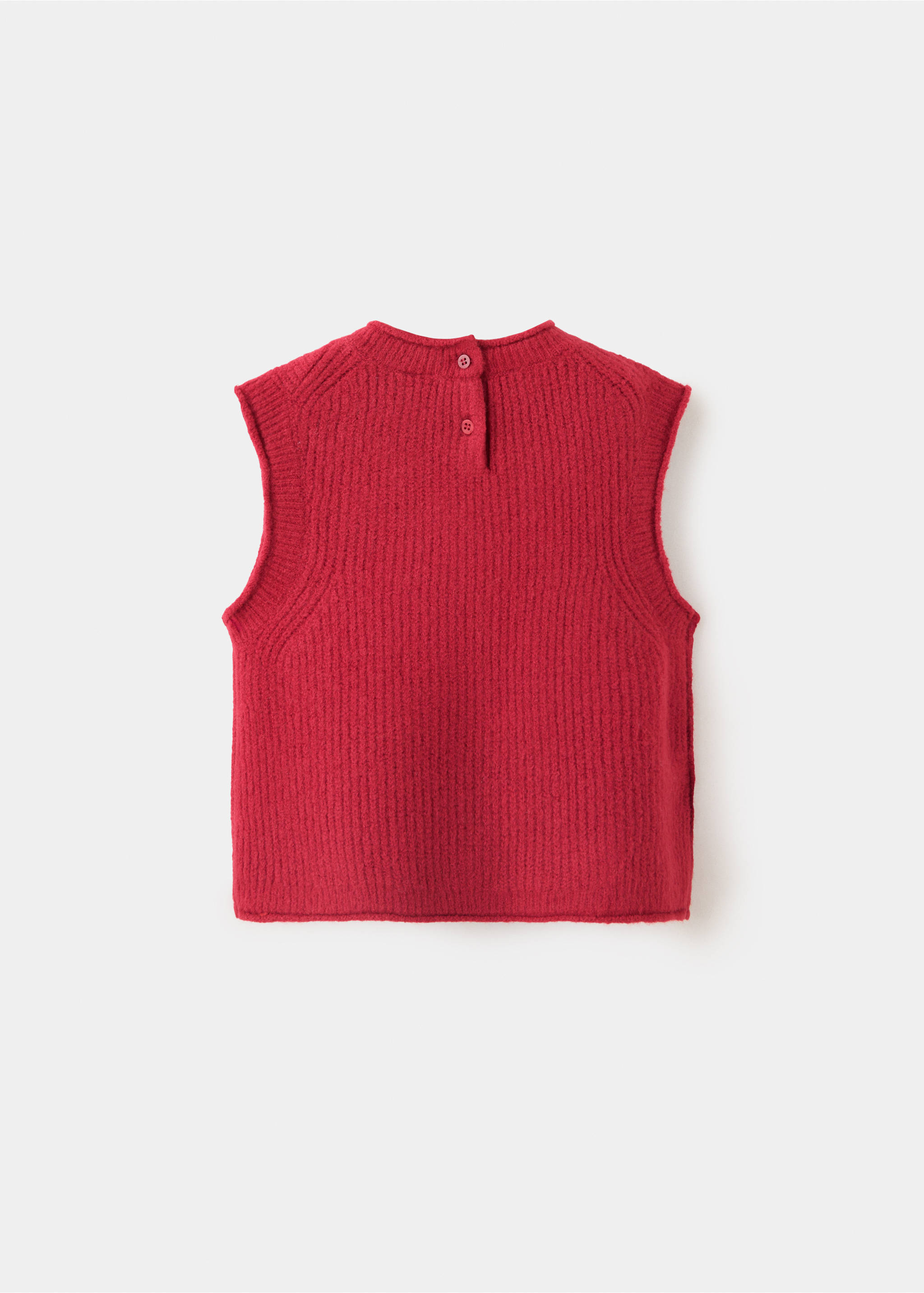 Ribbed jersey jacket - Reverse of the article, Red. Ref: 37036339-00.