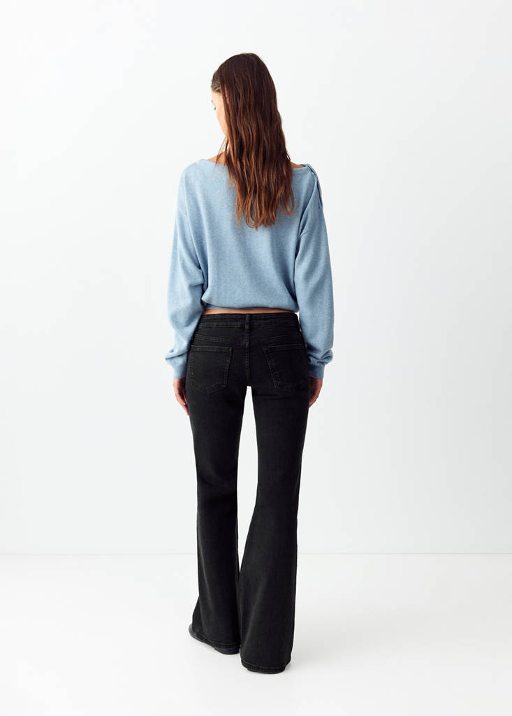 Flared jeans with studs — Black denim
