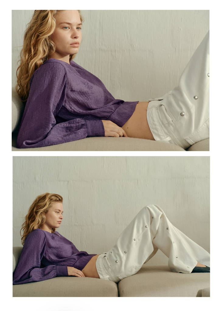 Textured cropped blouse - thumbnail 5