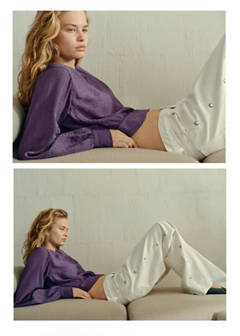 Textured cropped blouse — Lilac 3