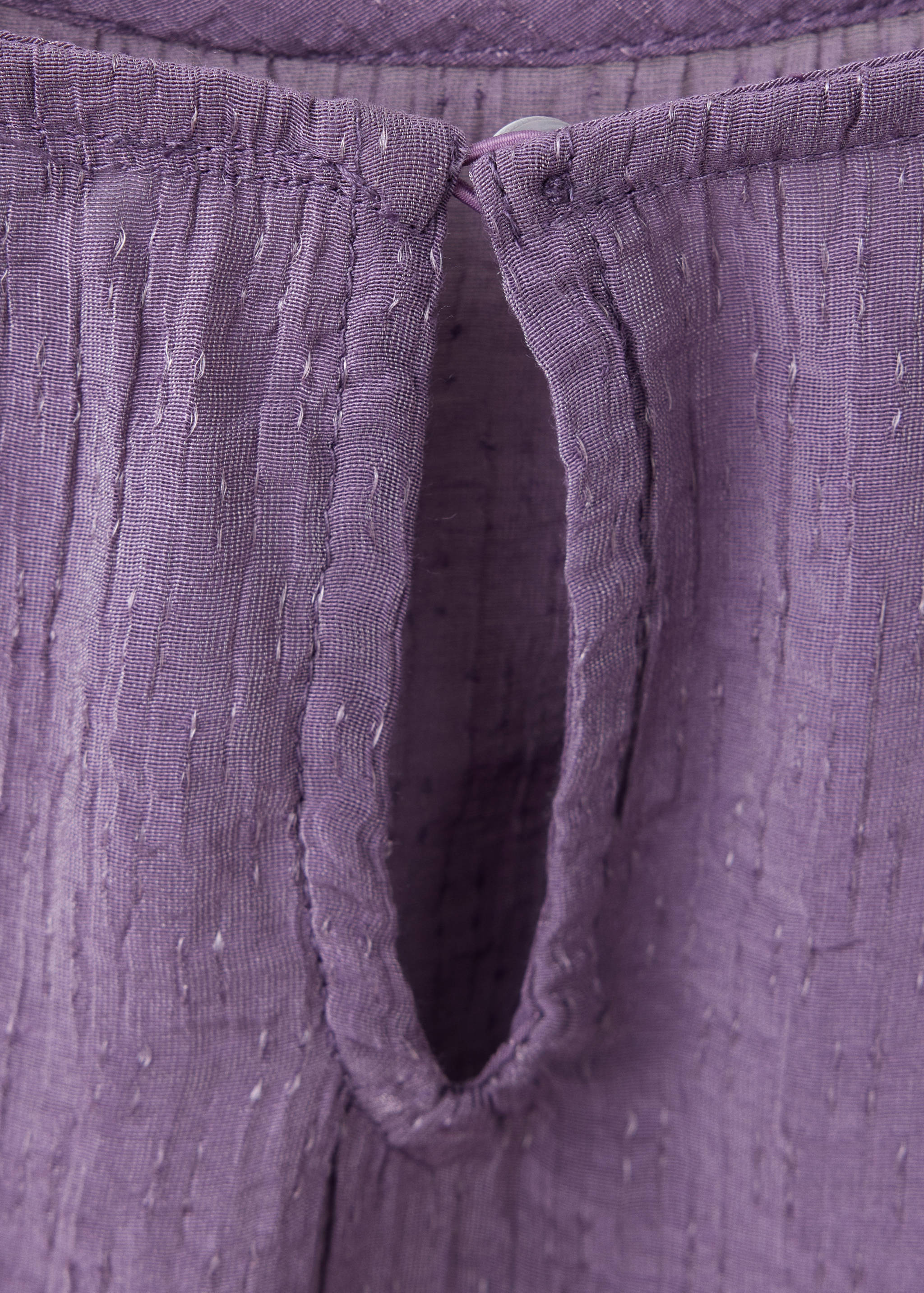 Cropped blouse with smocked detail - Details of the article 0