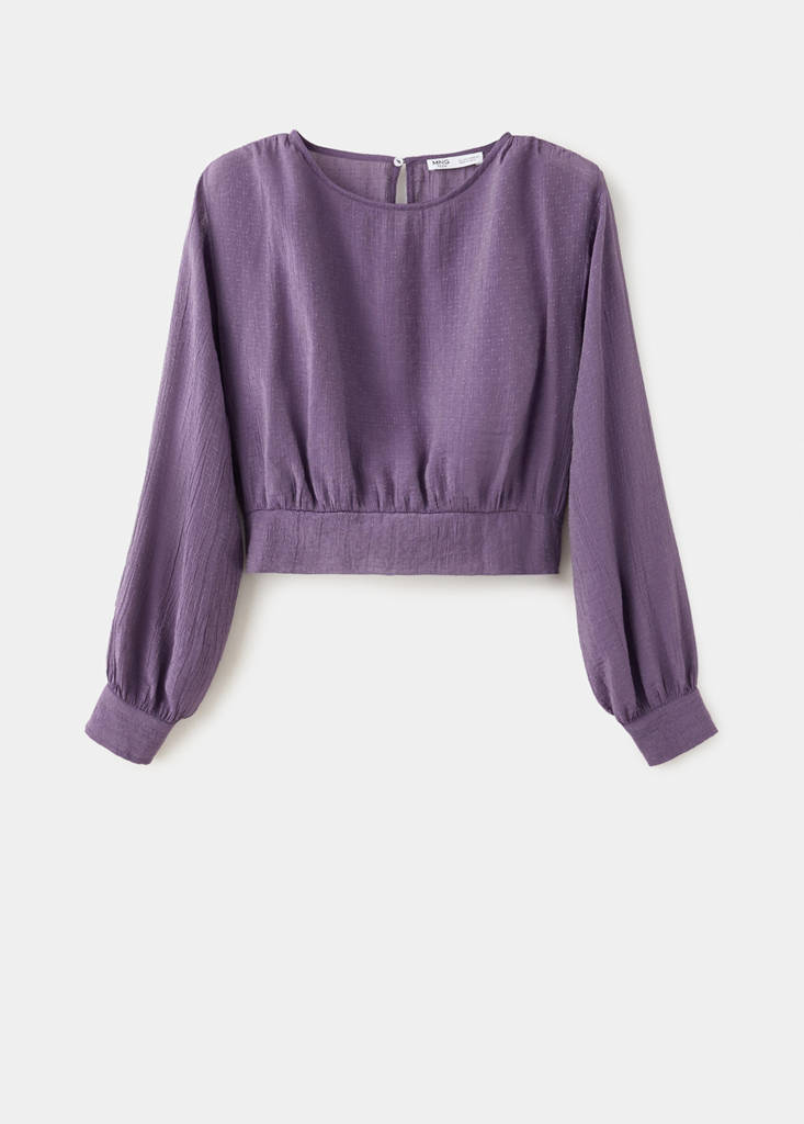Textured cropped blouse - thumbnail 4