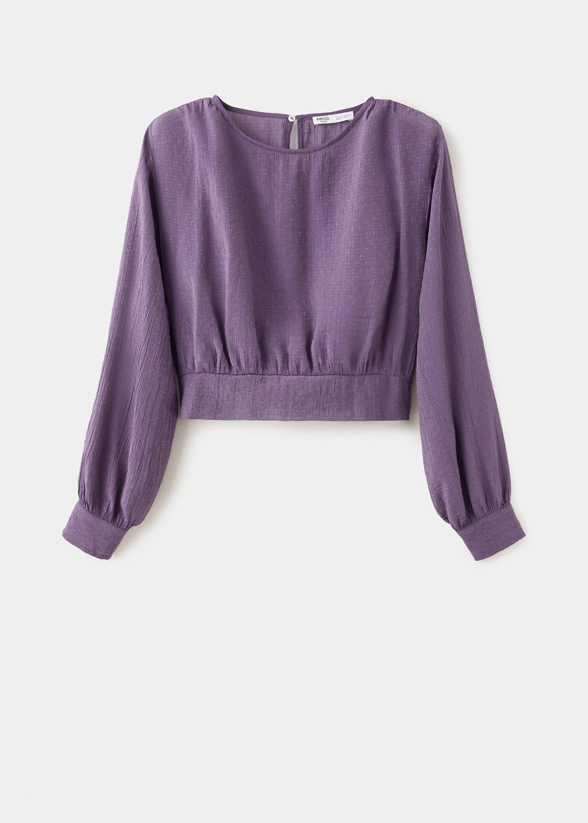 Textured cropped blouse — Lilac