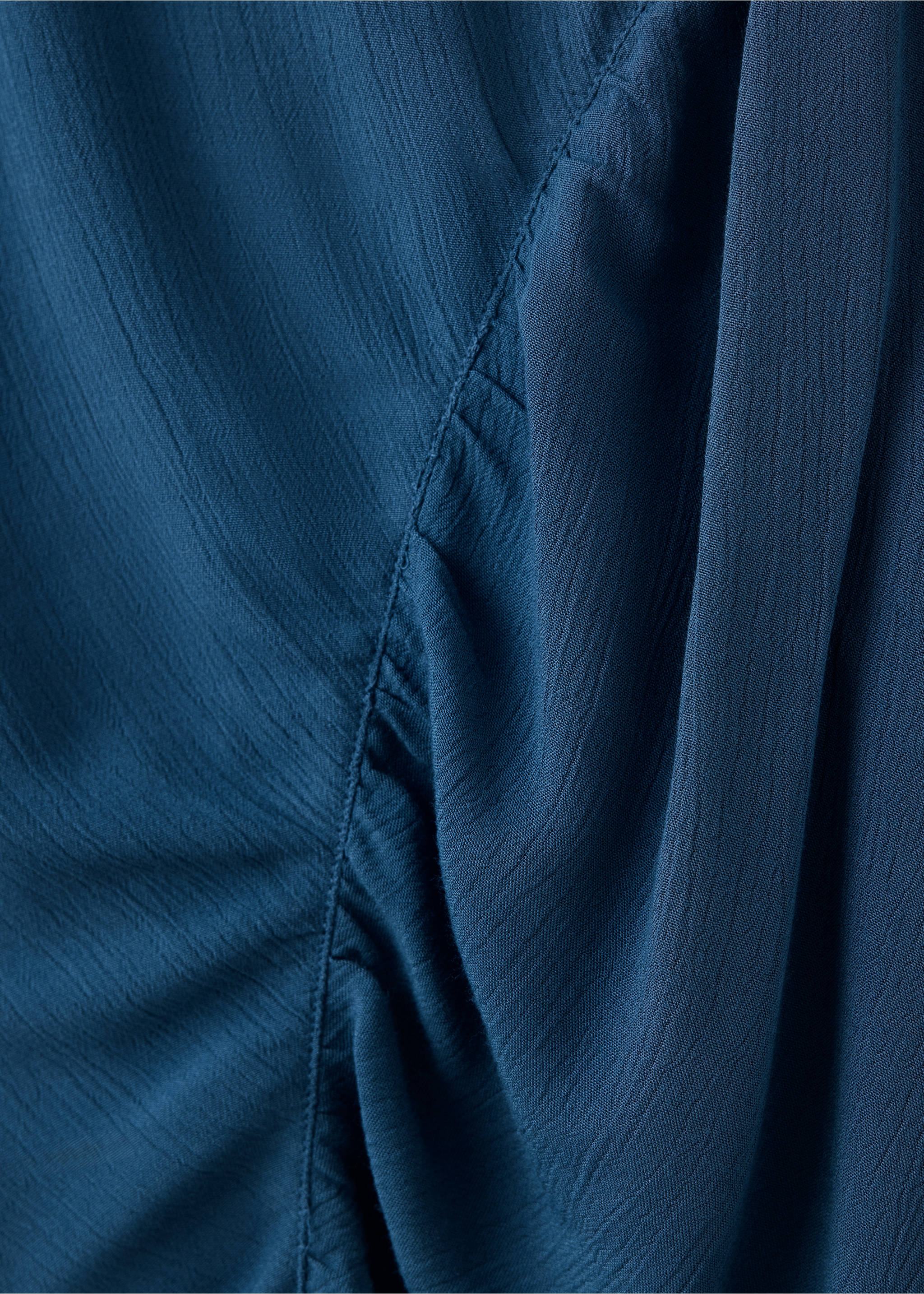 Flowy blouse with gathered detail - Details of the article 0, Petrol Blue. Ref: 37036345-00.