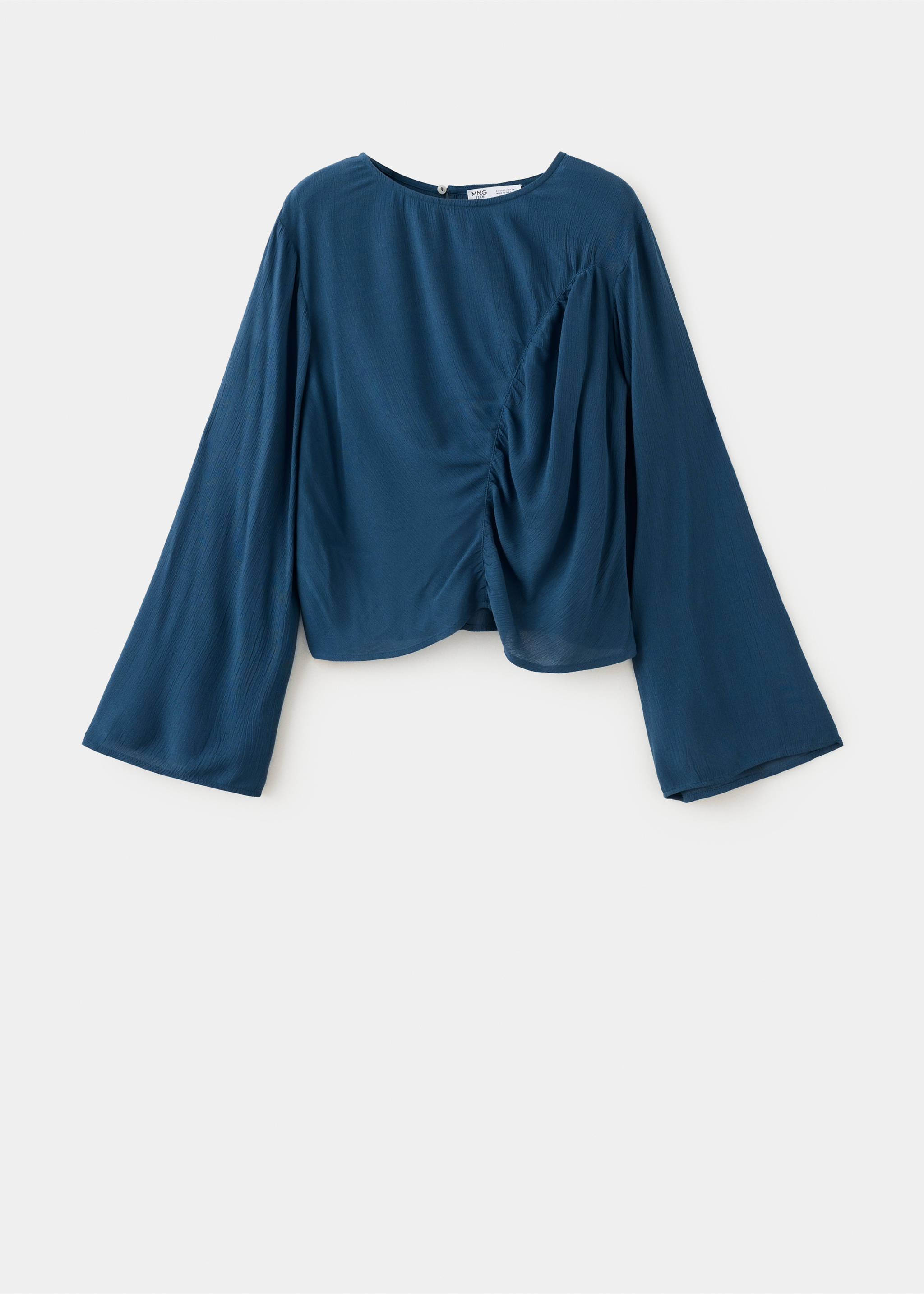 Flowy blouse with gathered detail - Article without model, Petrol Blue. Ref: 37036345-00.