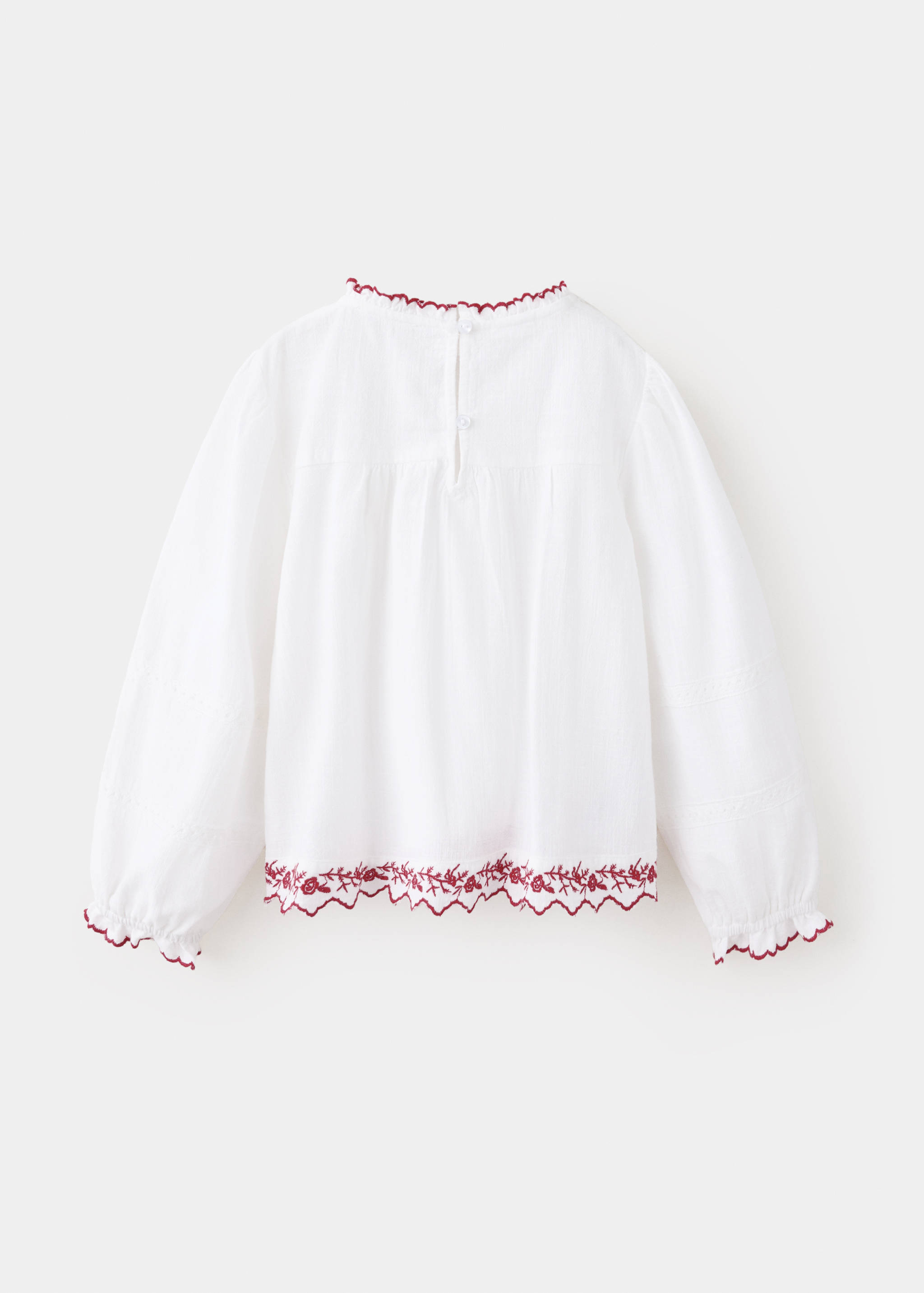 Cotton blouse with scalloped embroidered details - Reverse of the article