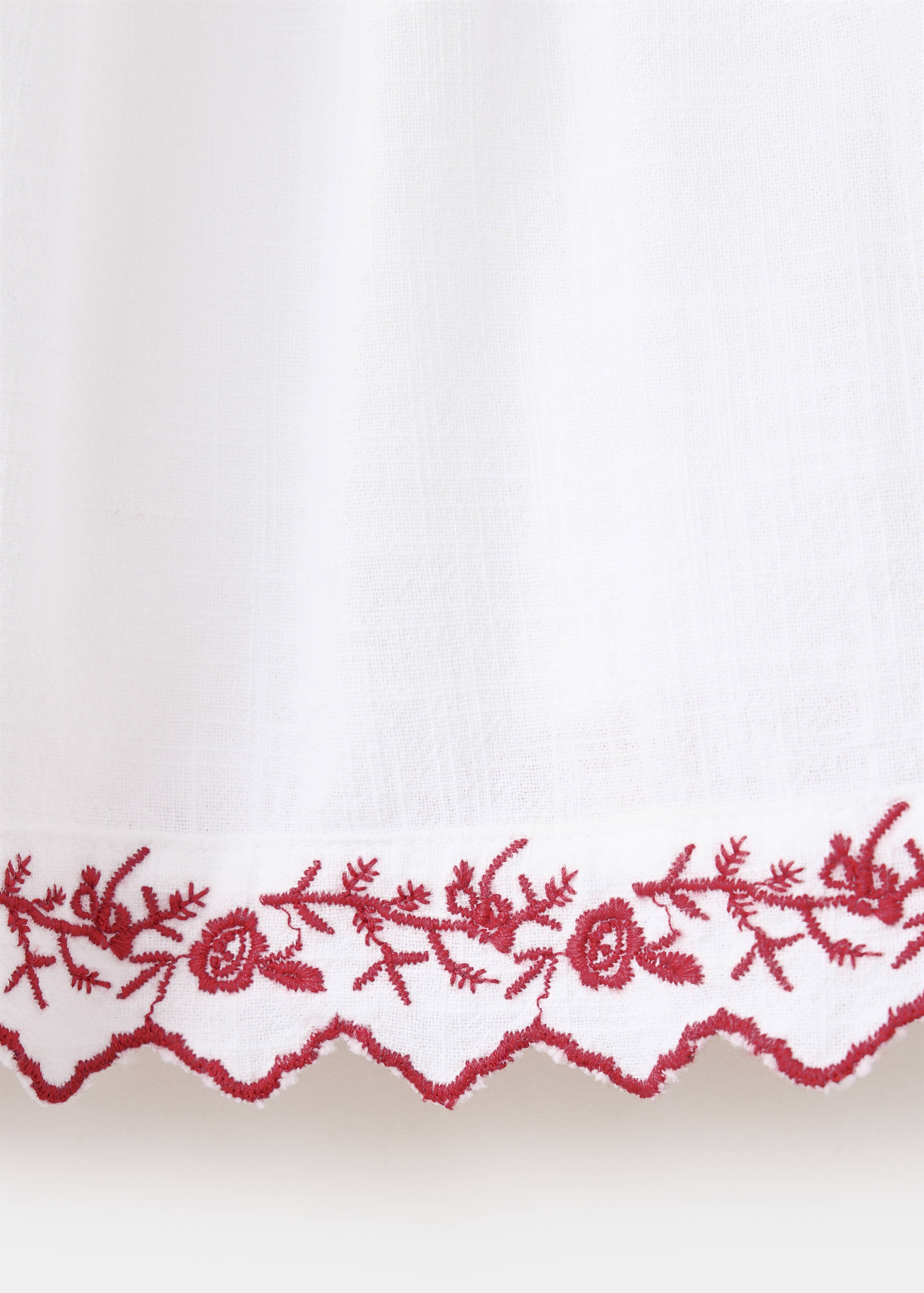 Cotton blouse with scalloped embroidered details - Details of the article 0