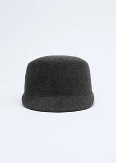 100% wool hat with brim — Dark Heather Grey 3