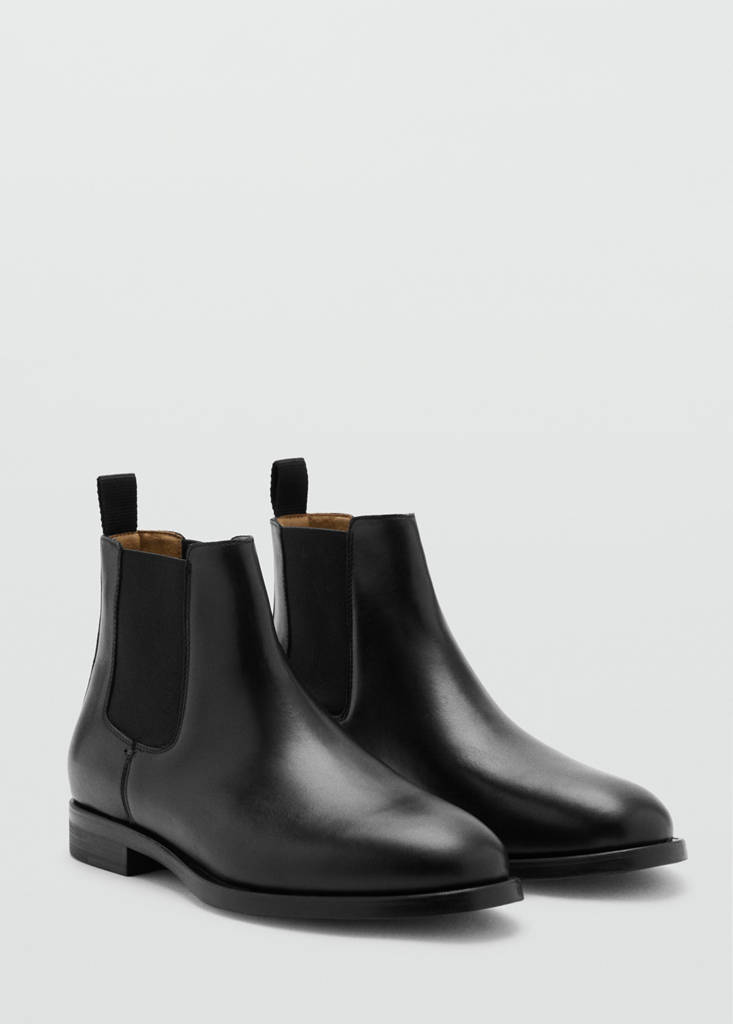 Polished leather chelsea boots — Black