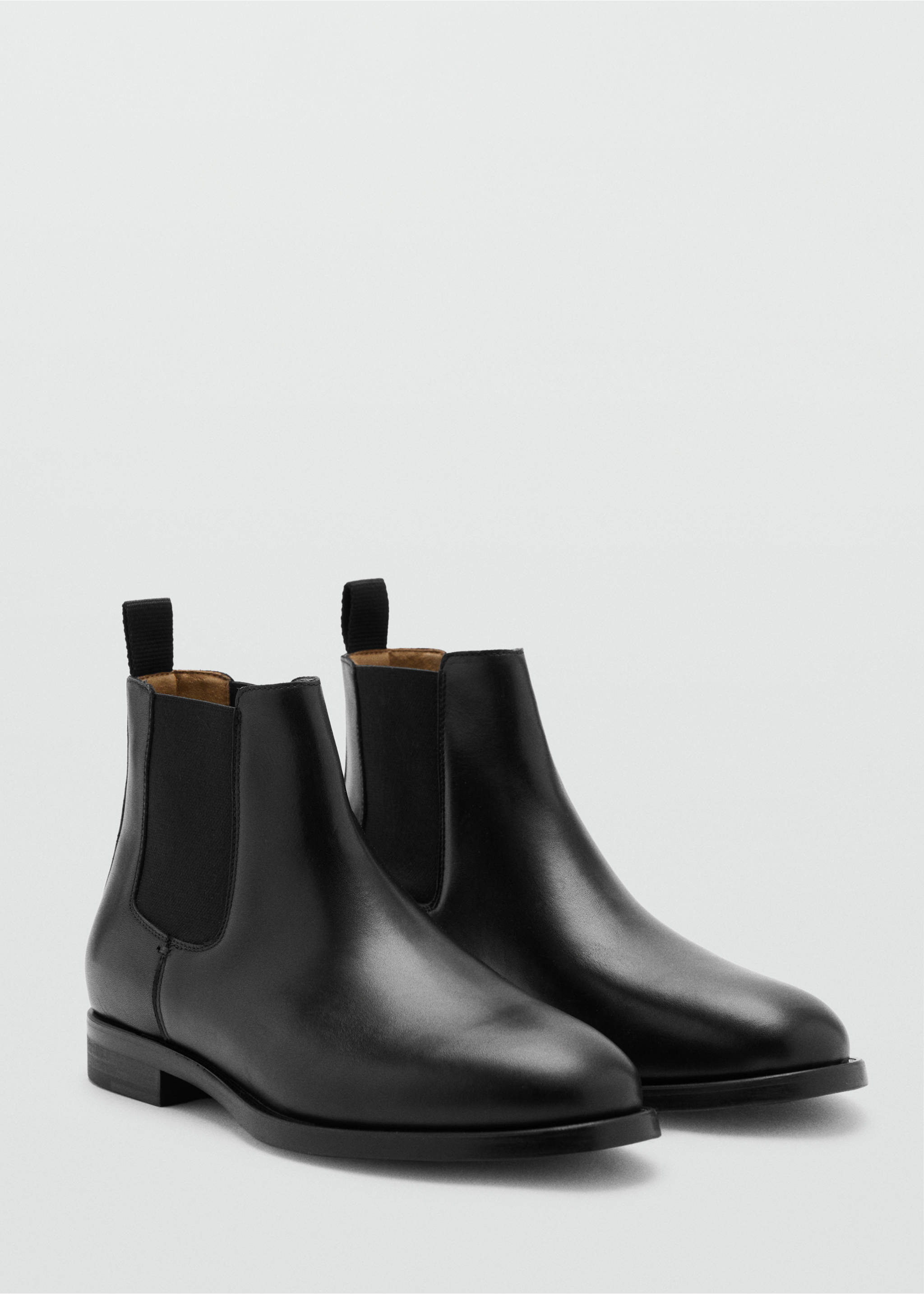 Polished leather chelsea boots - Medium plane, Black. Ref: 37036348-00.