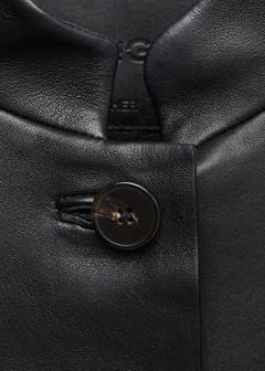 Leather jacket with strap collar — Black 7