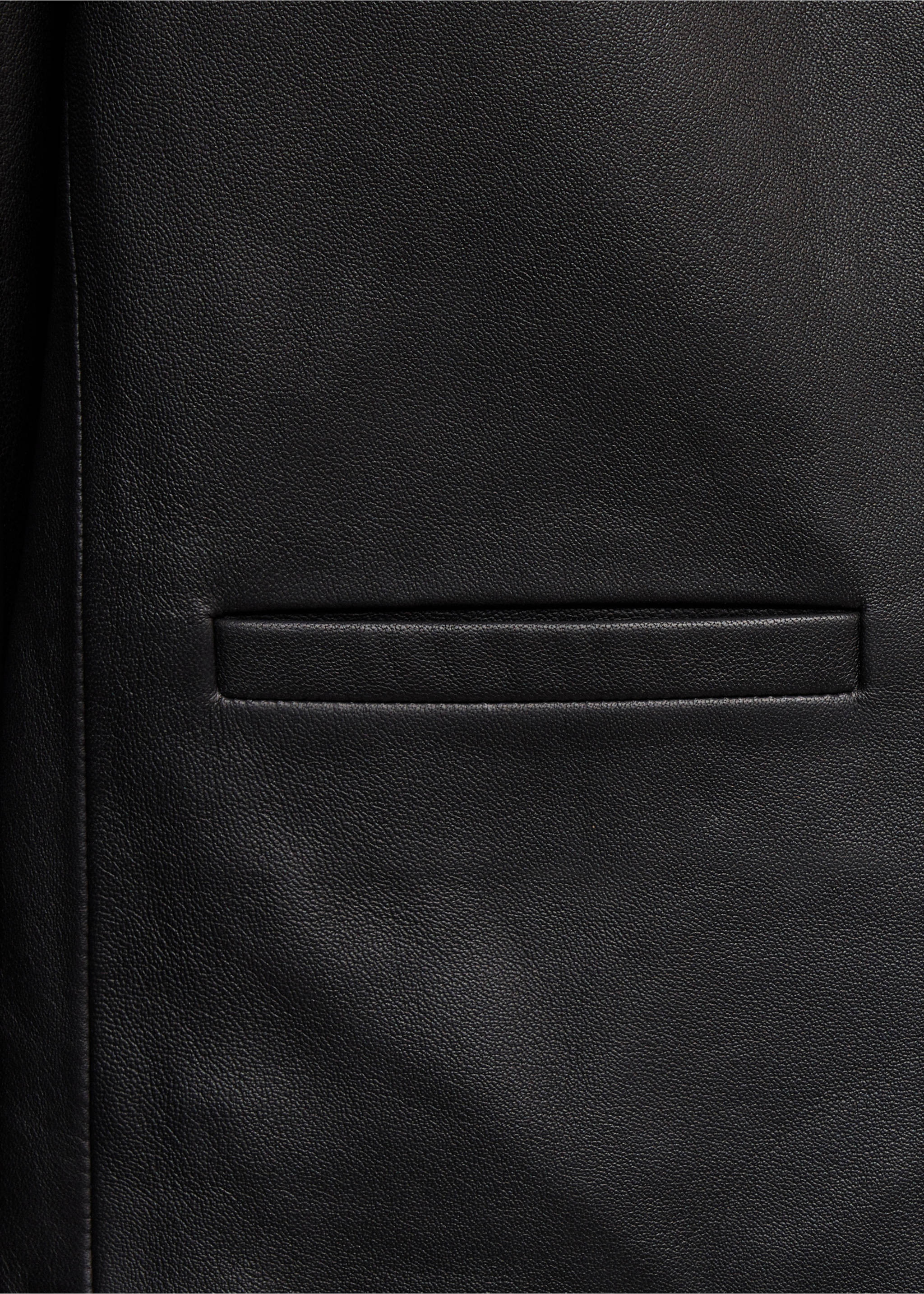 Leather jacket with strap collar - Details of the article 0, Black. Ref: 37036349-00.