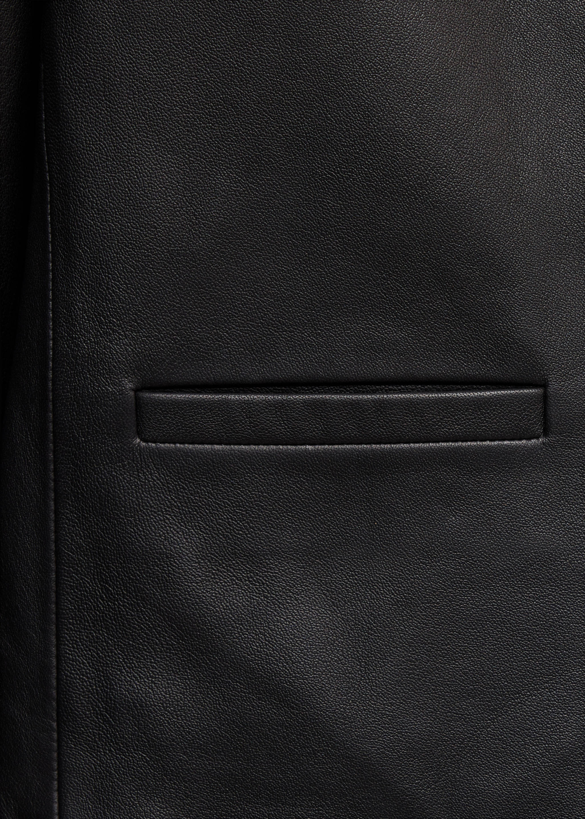 Leather jacket with strap collar - Details of the article 0
