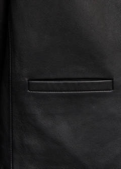Leather jacket with strap collar — Black 8