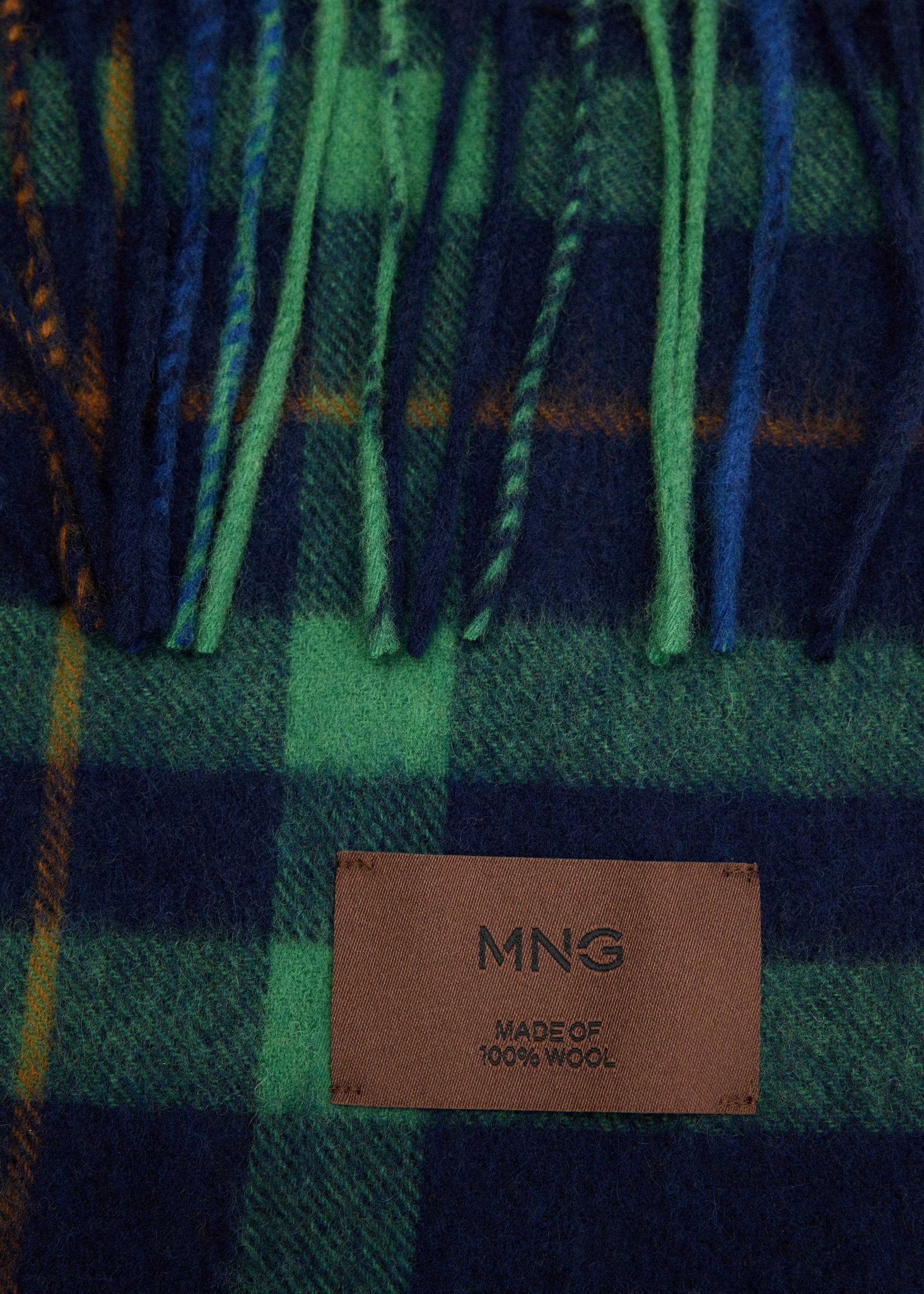 Fringed edge wool-blend scarf - Medium plane
