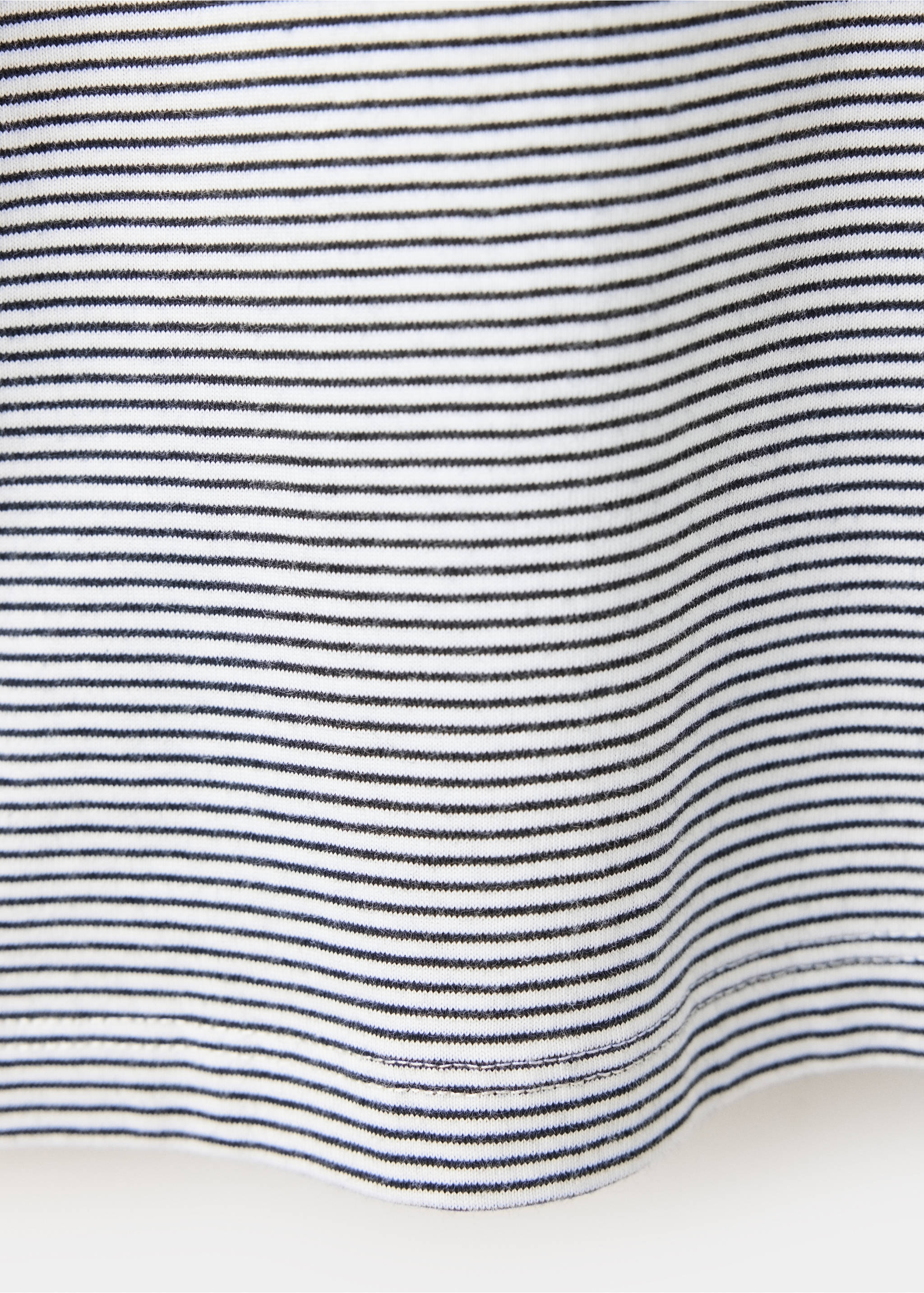 Long-sleeved fine-striped cotton T-shirt - Details of the article 0, Off White. Ref: 37036353-00.