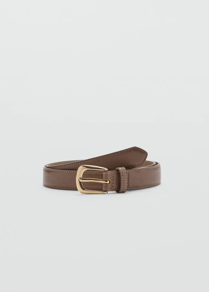 Leather-Effect Belt With Metal Buckle
