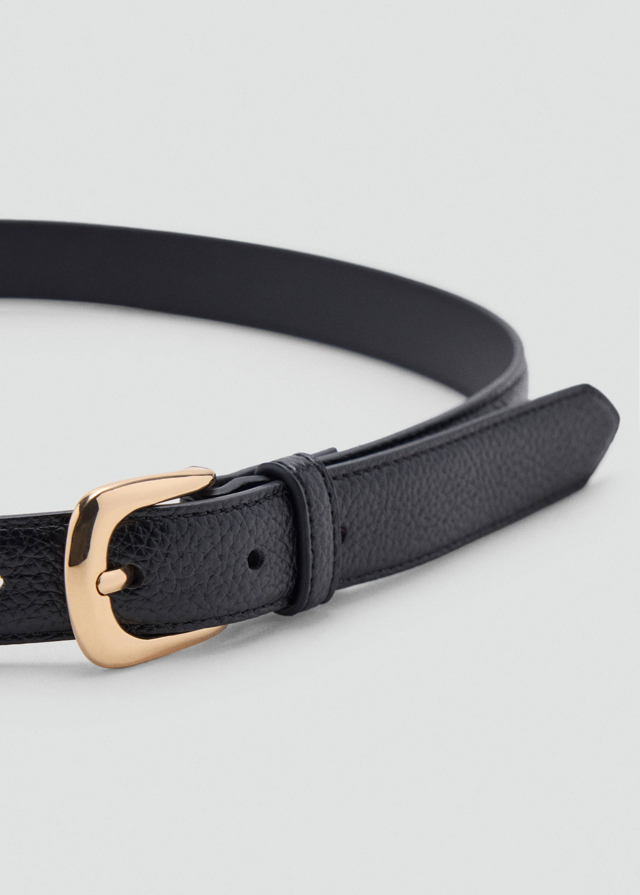 Leather-effect belt with metal buckle - Medium plane
