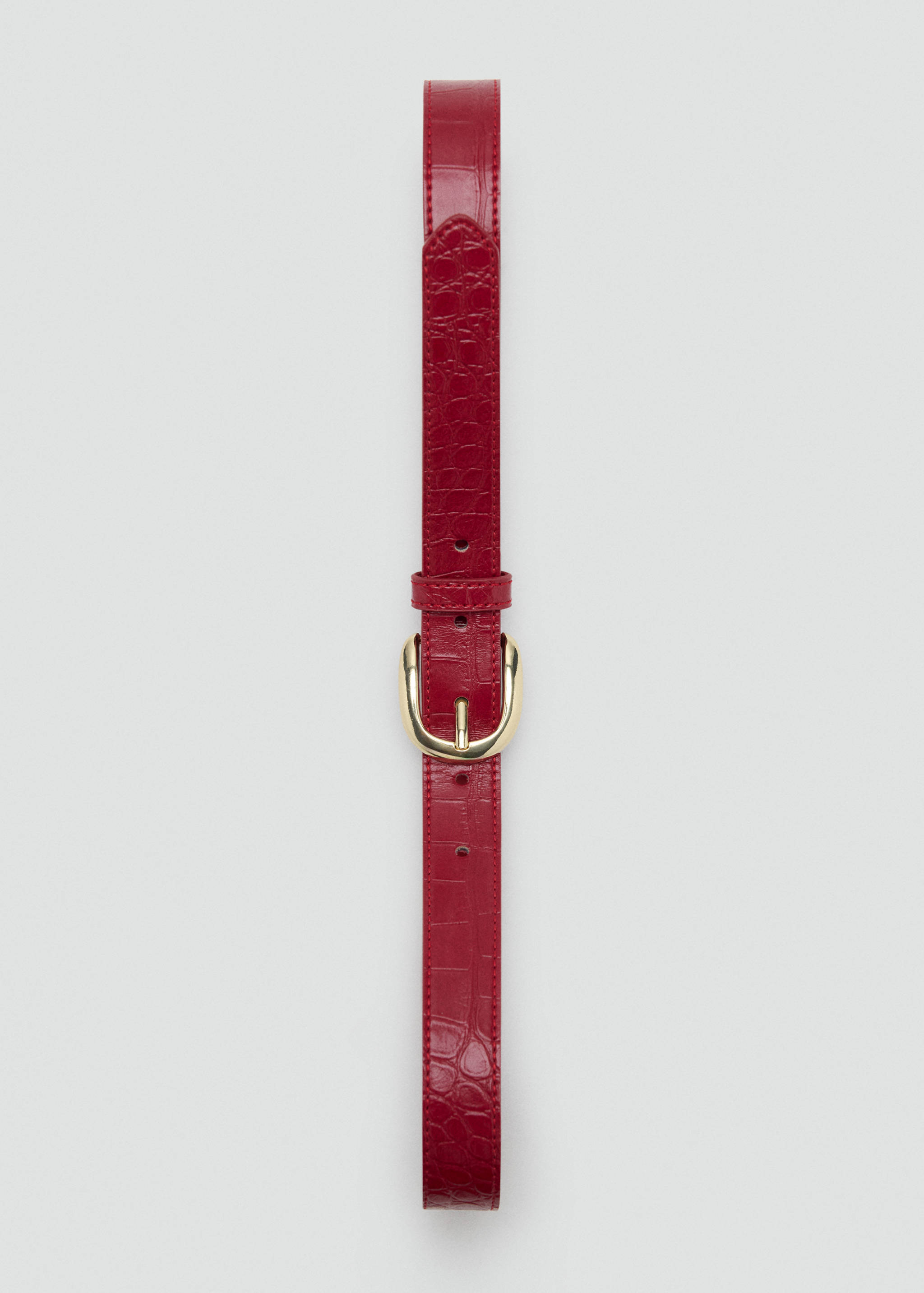 Crocodile-effect belt with metal buckle - Details of the article 2
