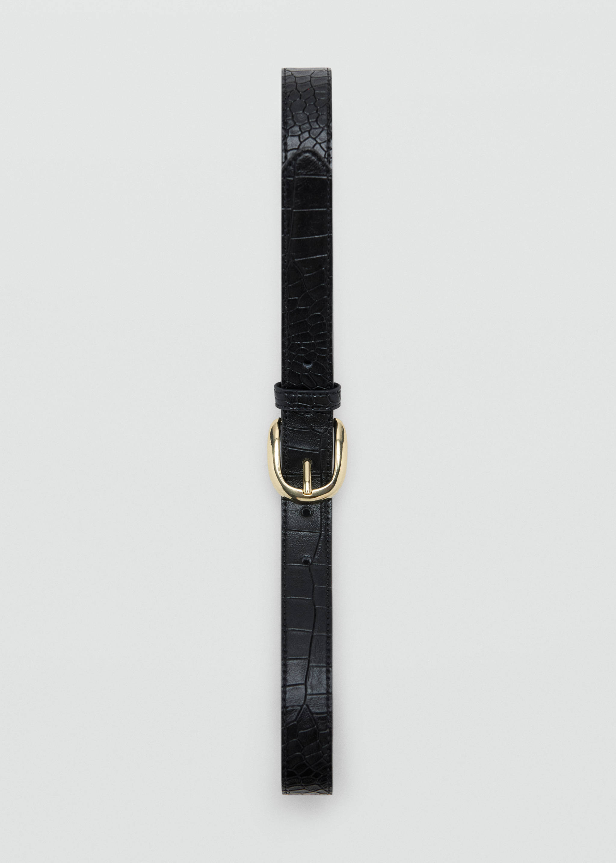 Crocodile-effect belt with metal buckle - Details of the article 2