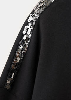 Cotton sweatshirt with sequin detail — Black 6
