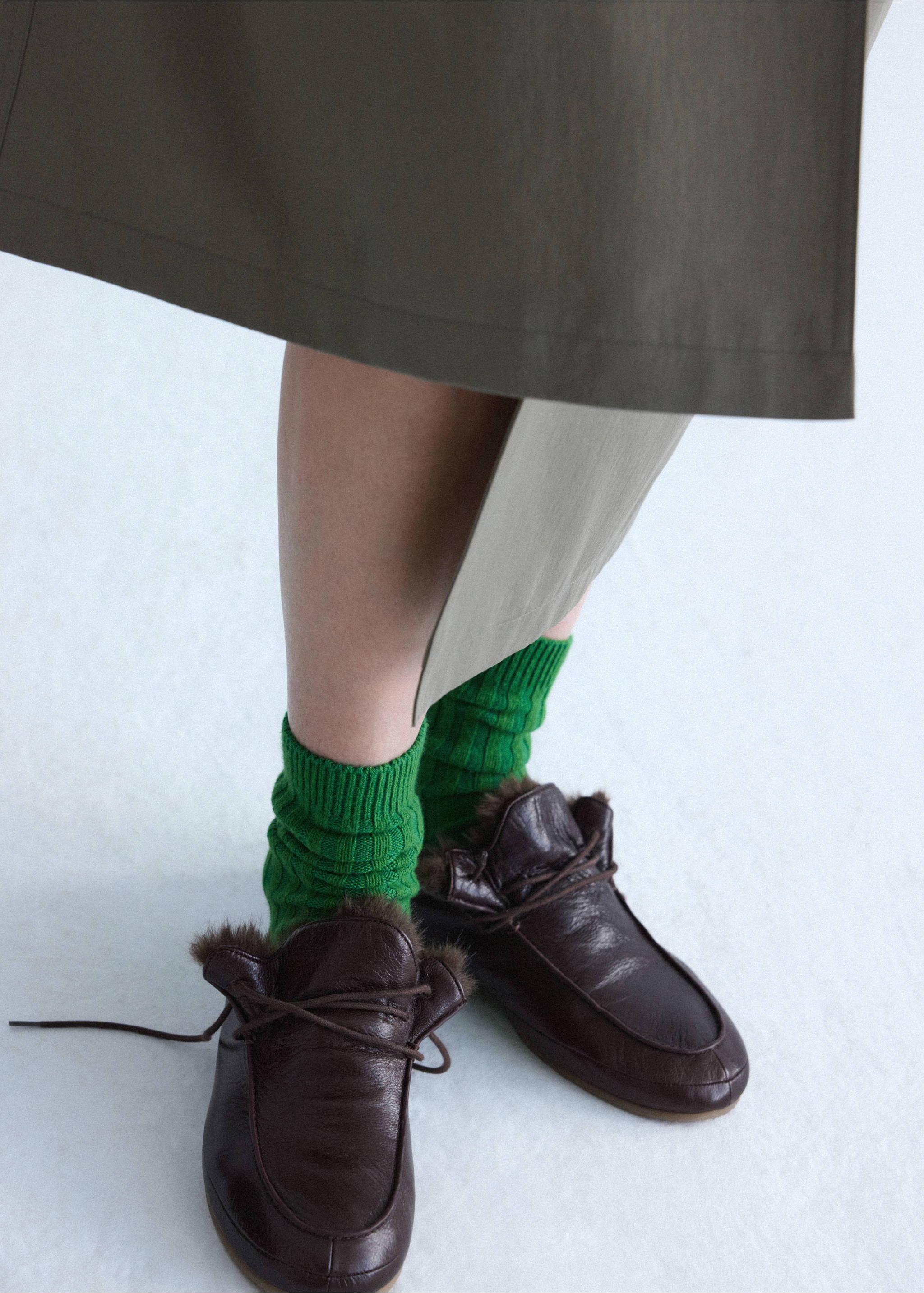 Wool-blend socks - General plane, Green. Ref: 37036360-00.