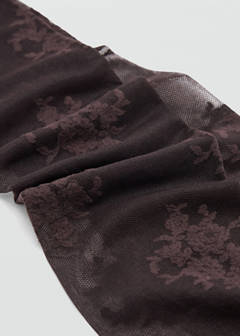 Lace sheer stockings — Chocolate 2