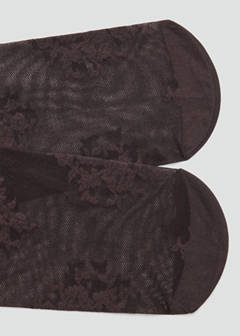 Lace sheer stockings — Chocolate 3