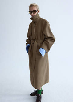 Oversized trench coat with belt — Khaki 5