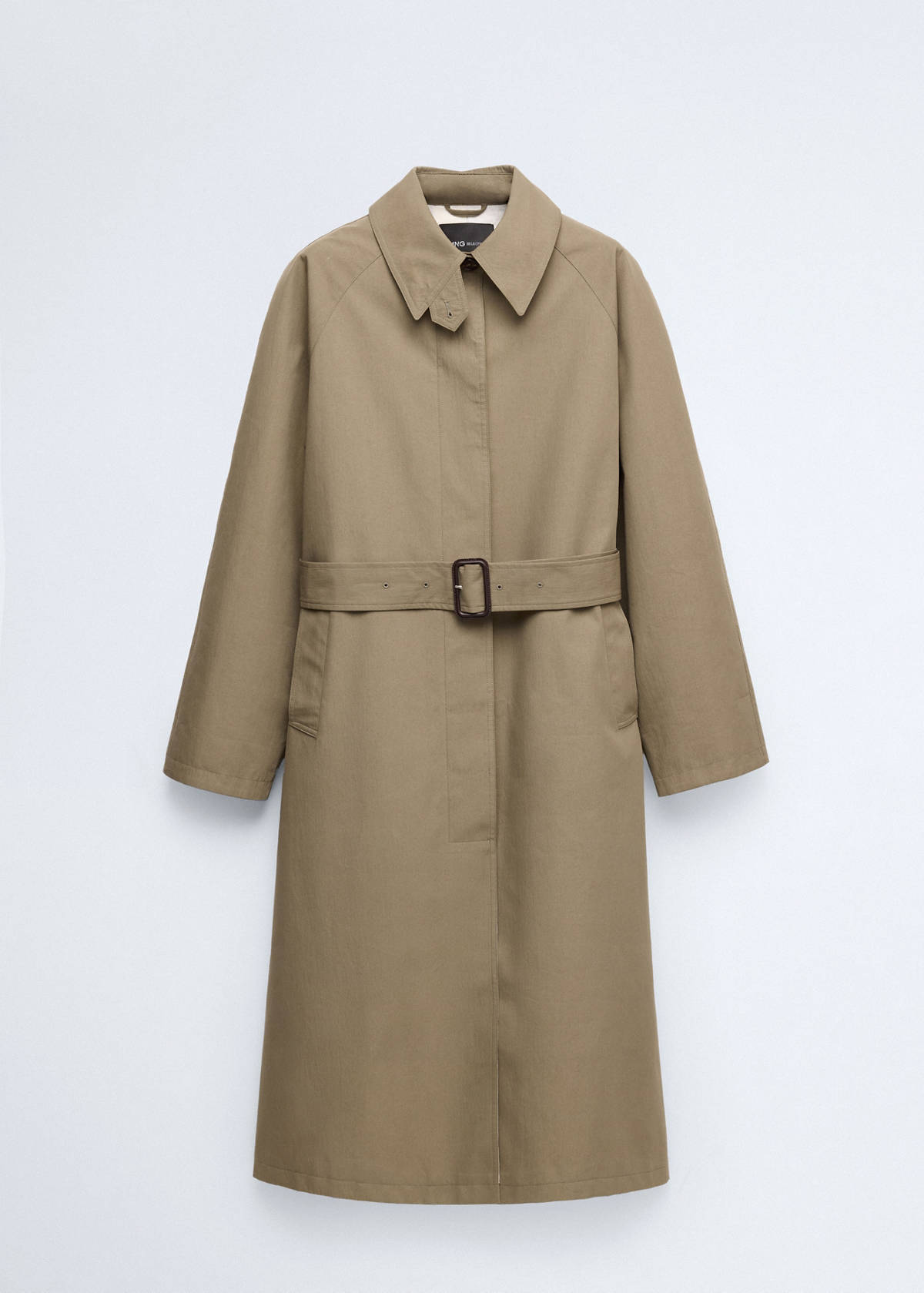 Oversized trench coat with belt — Khaki