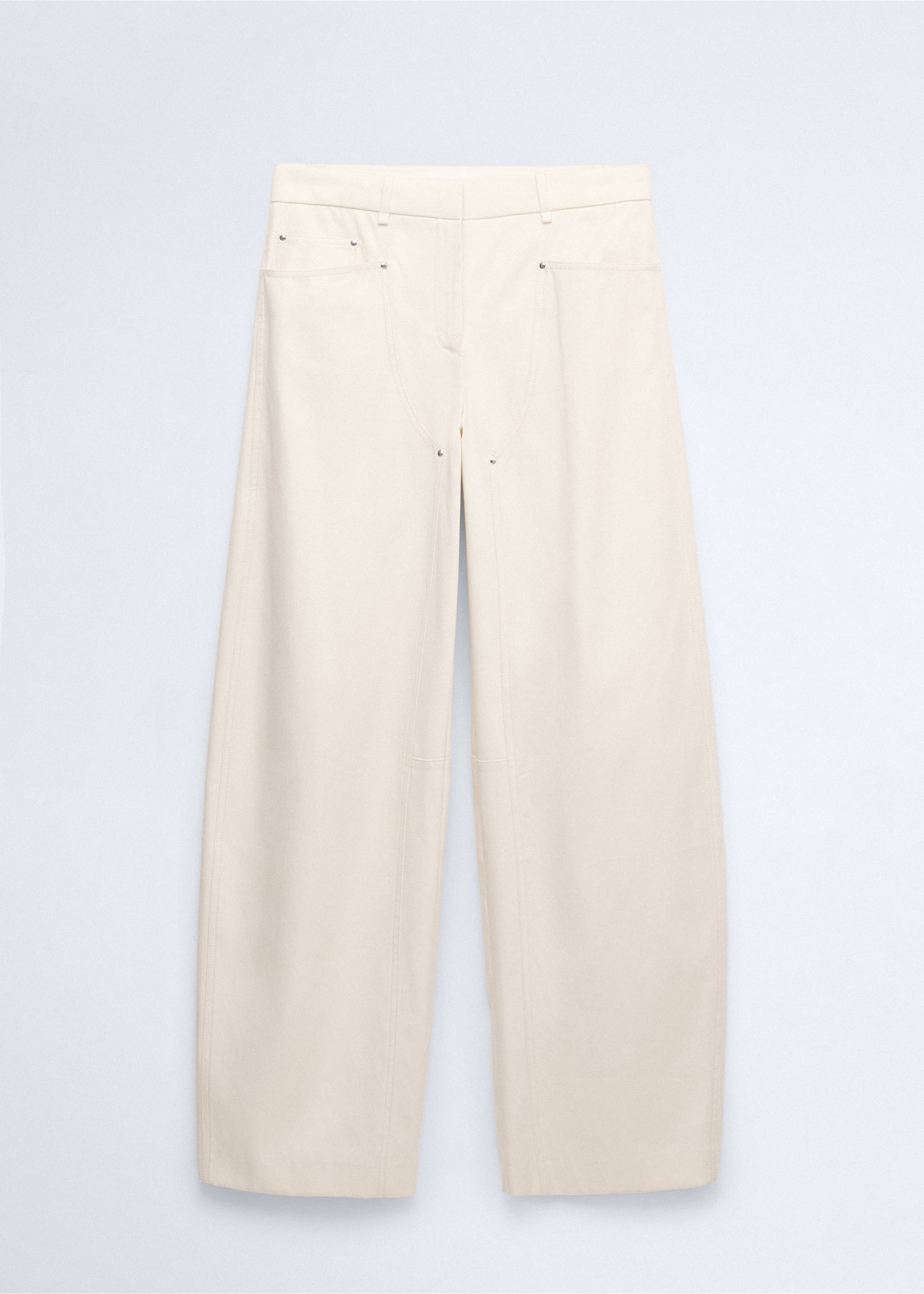 Balloon trousers with decorative seams - Article without model, Ecru. Ref: 37036365-00.