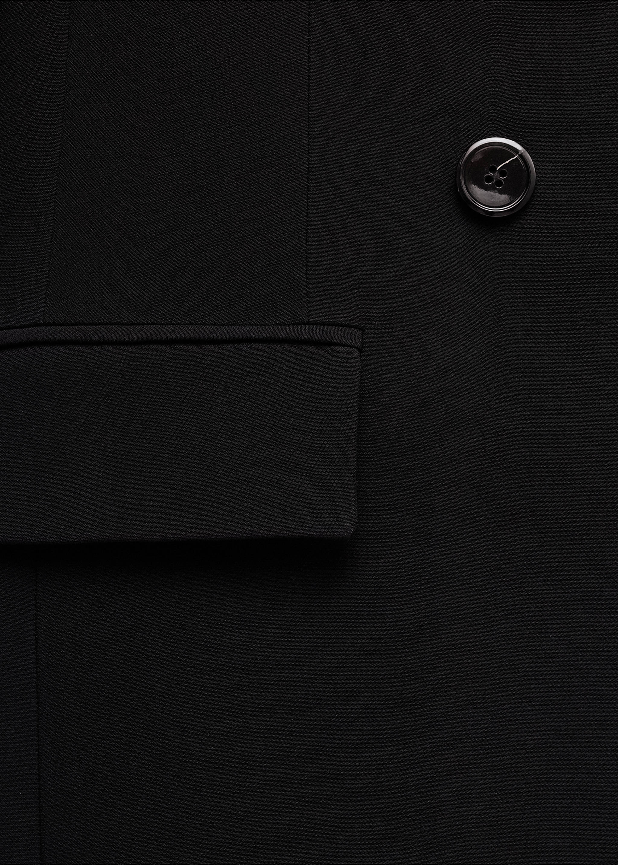 Fitted double-breasted blazer - Details of the article 0, Black. Ref: 37036366-00.