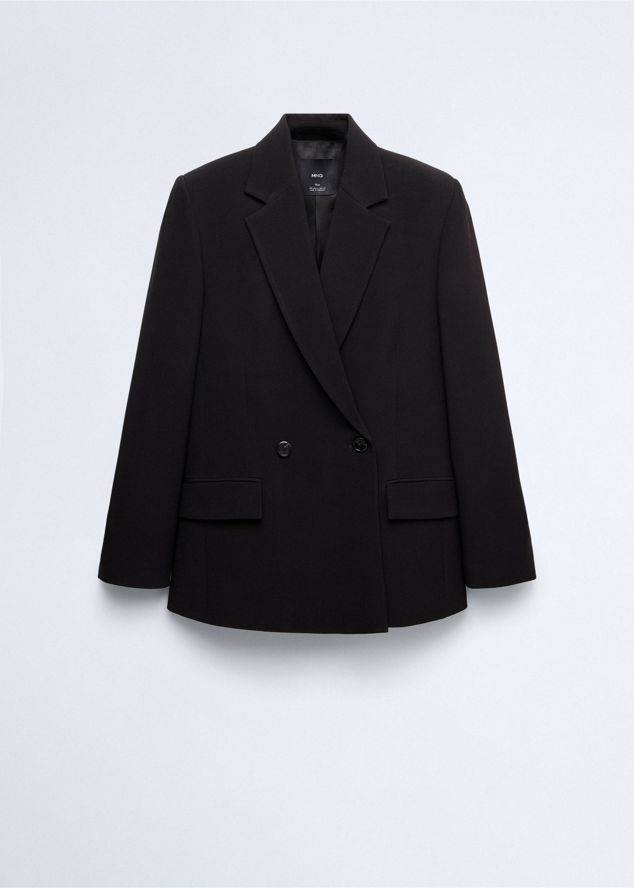 Fitted double-breasted blazer - Article without model, Black. Ref: 37036366-00.