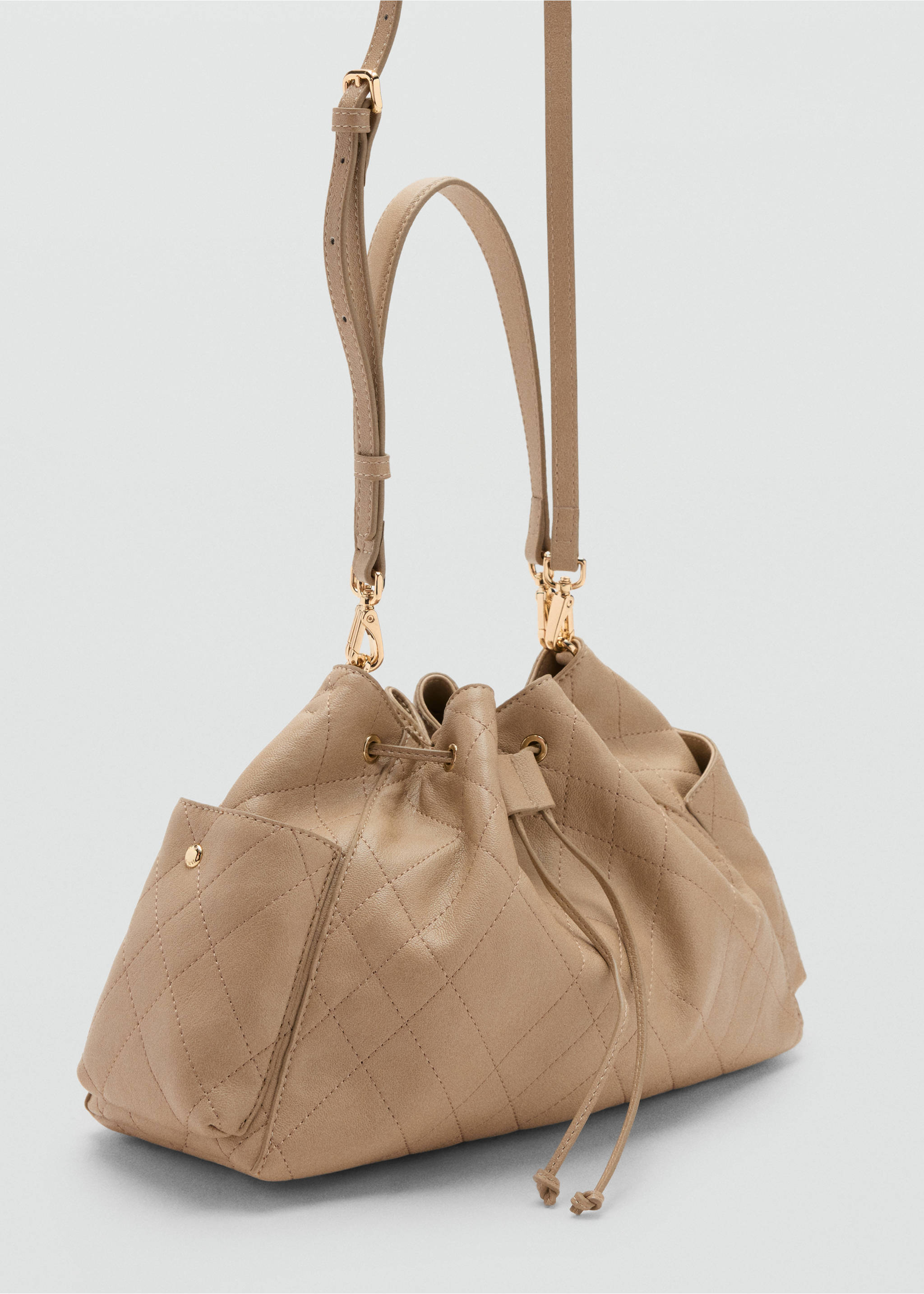Quilted shoulder bag - Medium plane, Beige. Ref: 37036367-00.