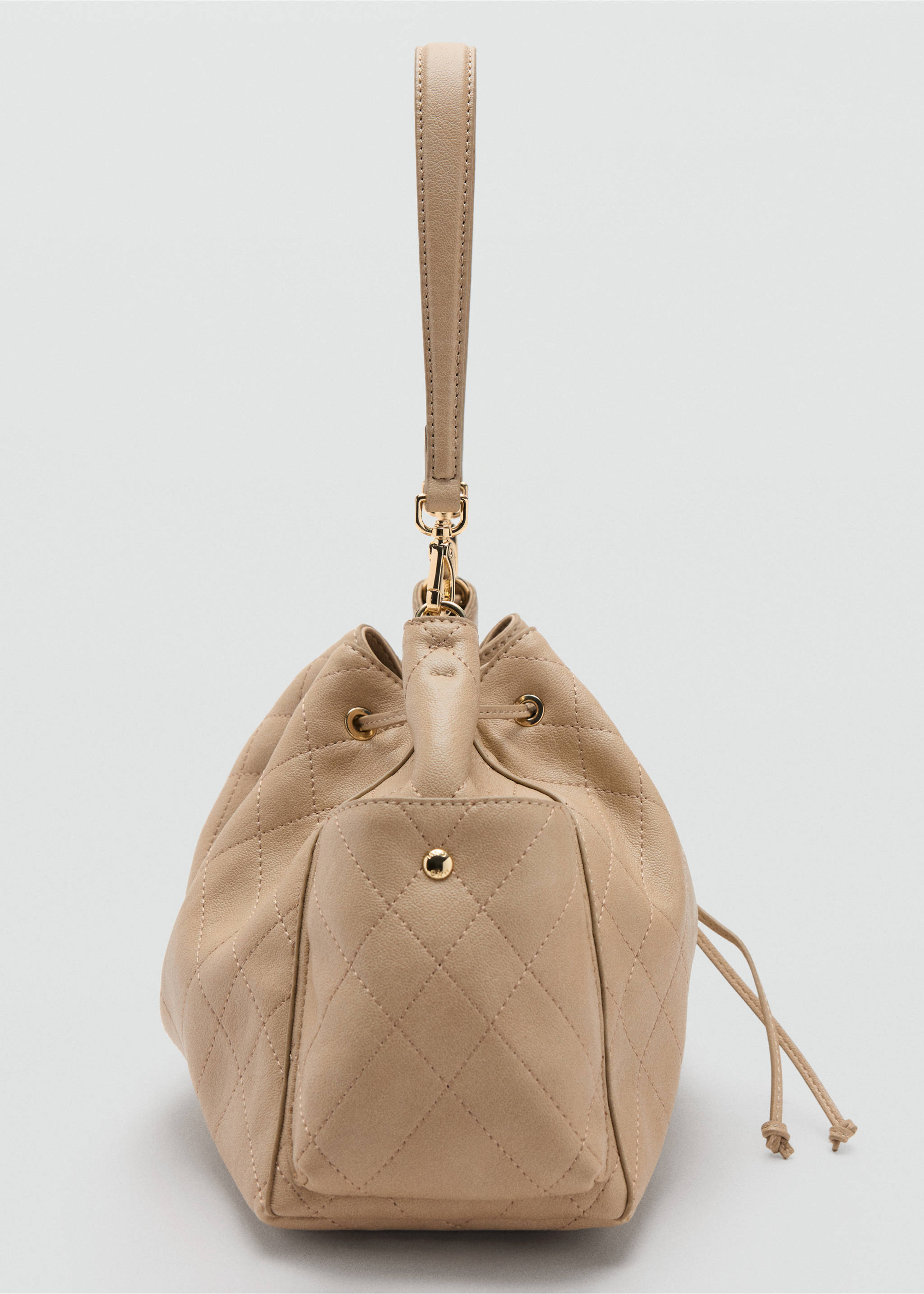 Quilted shoulder bag - Details of the article 2, Beige. Ref: 37036367-00.