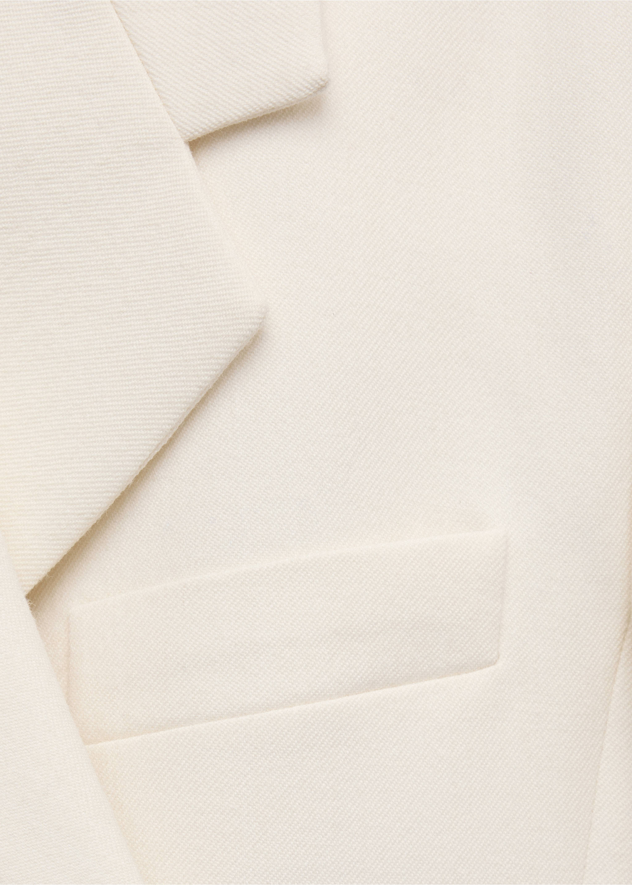 Double-breasted wool blazer - Details of the article 8, Ecru. Ref: 37036368-00.