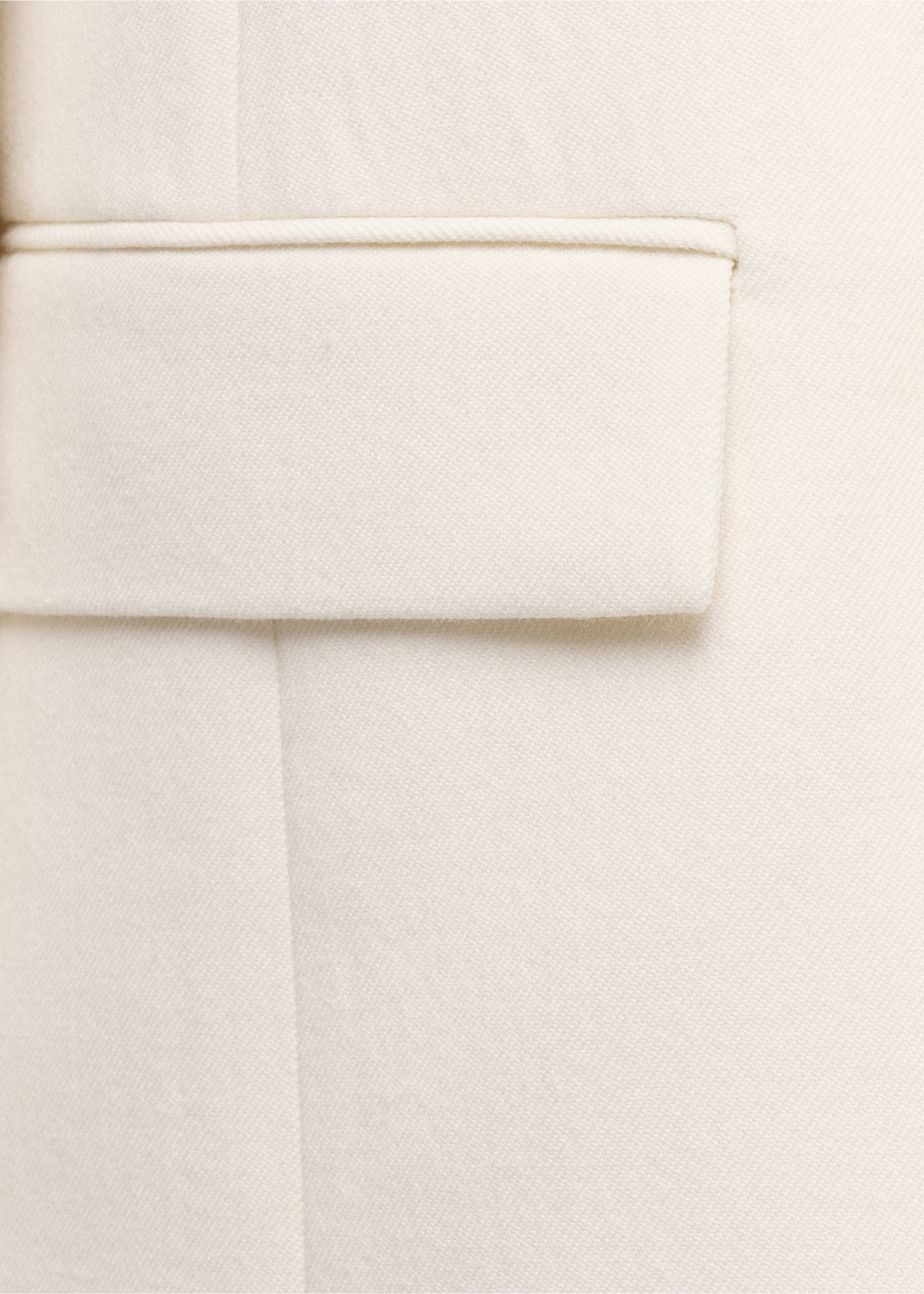 Double-breasted wool blazer - Details of the article 0, Ecru. Ref: 37036368-00.