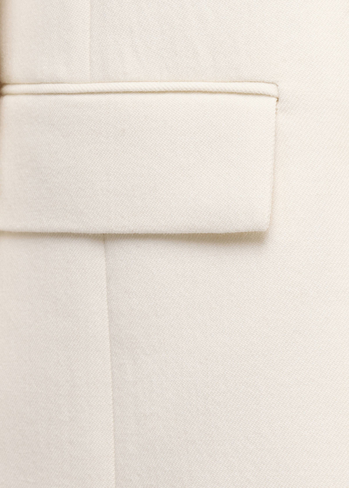 Double-breasted wool blazer — Ecru