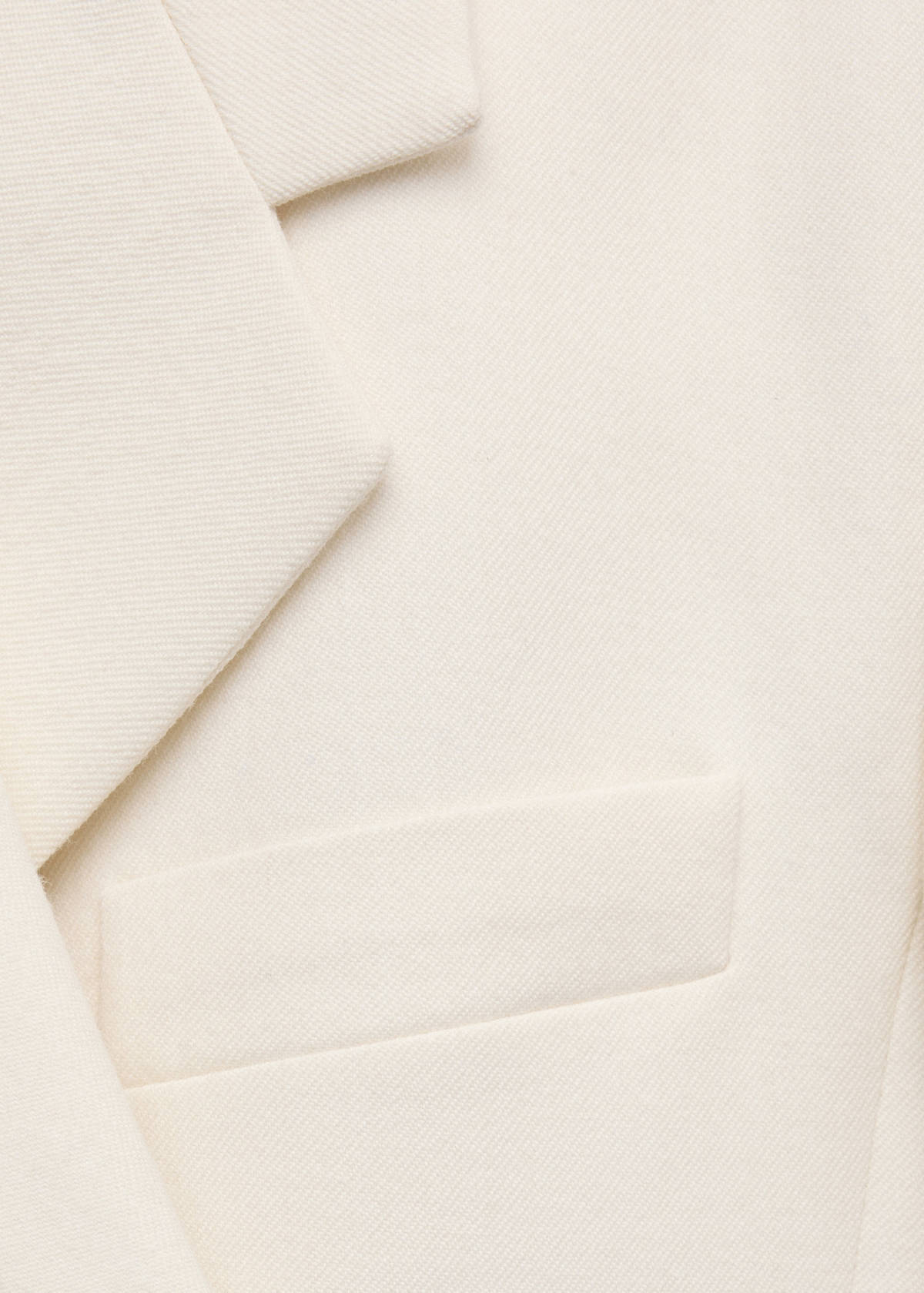 Double-breasted wool blazer — Ecru