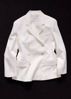 Double-breasted wool blazer — Ecru 6