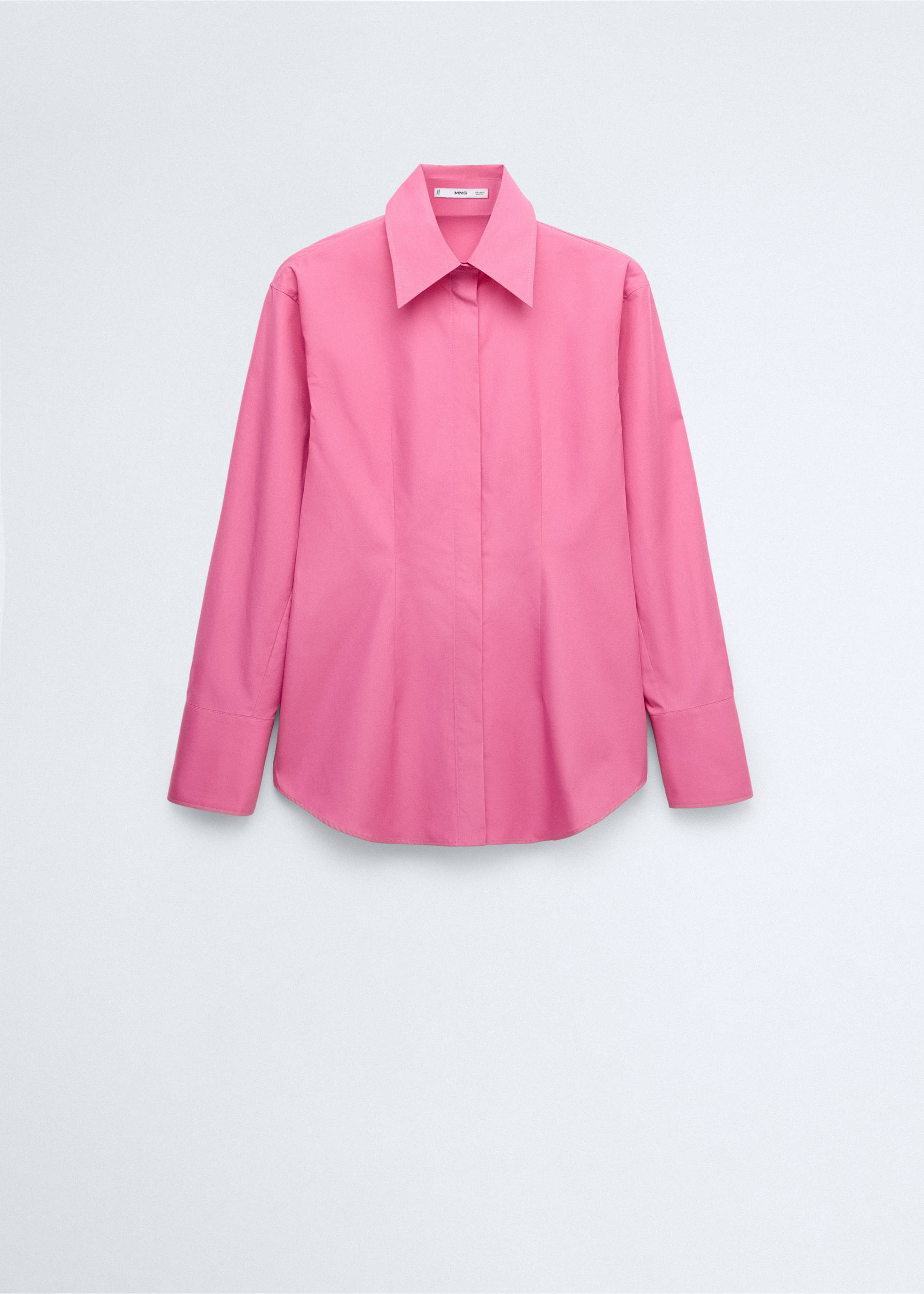 Fitted blouse with maxi bow - Details of the article 0, Pink. Ref: 37036369-00.