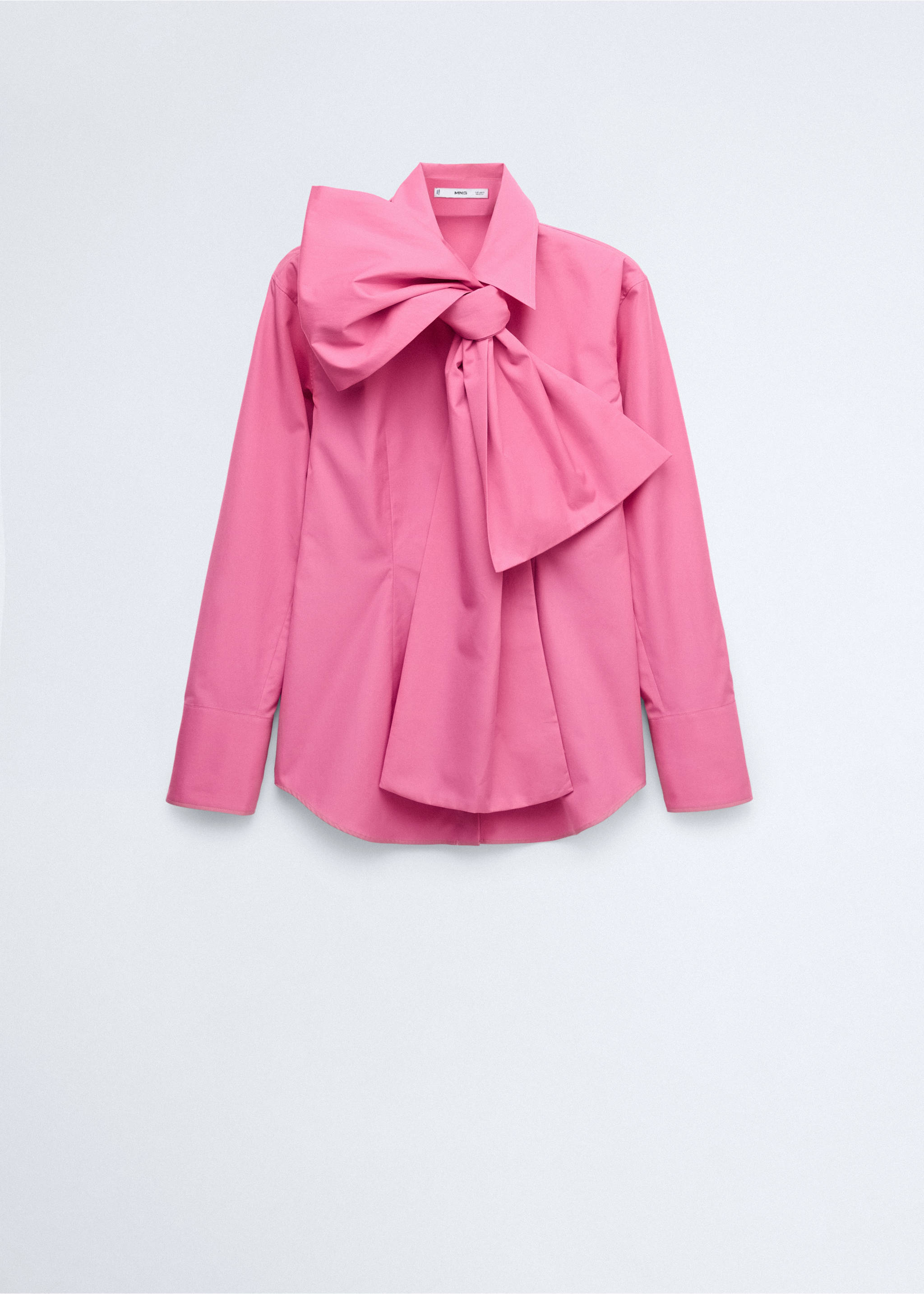 Fitted blouse with maxi bow - Article without model, Pink. Ref: 37036369-00.