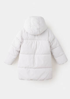 Quilted long coat — Ecru 5