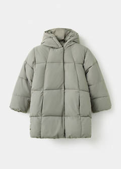 Quilted long coat — Khaki 2